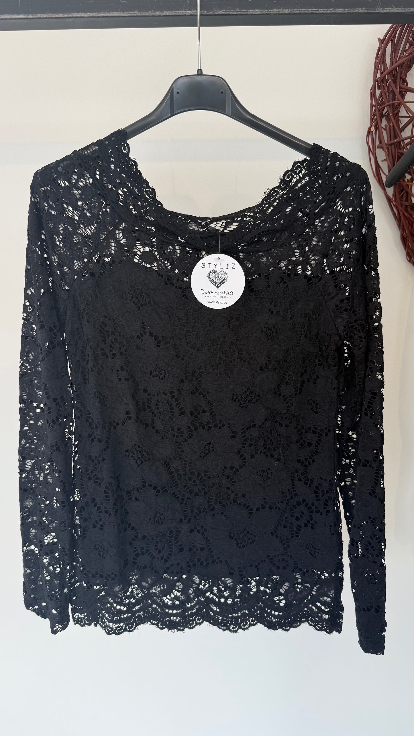 Top lace Min black