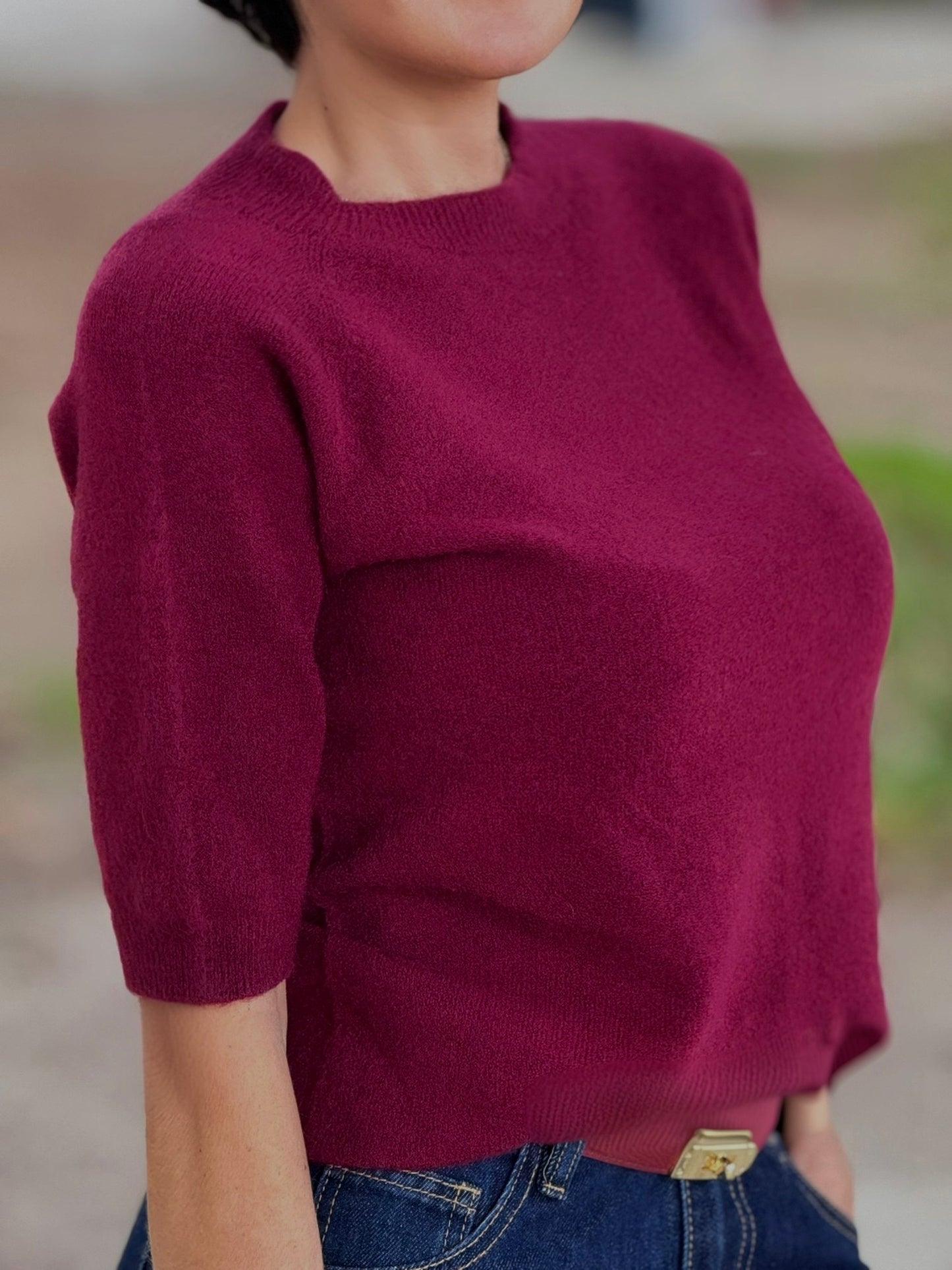 Pull Camille burgundy