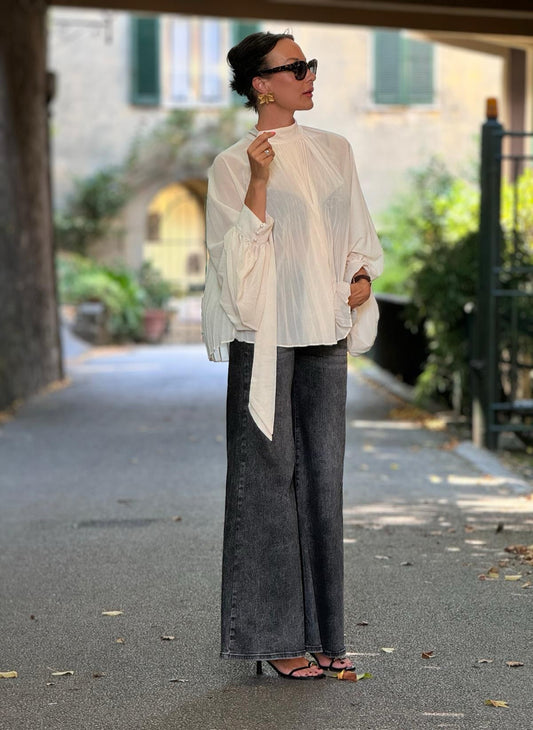 Blouse Mabel cream plissé