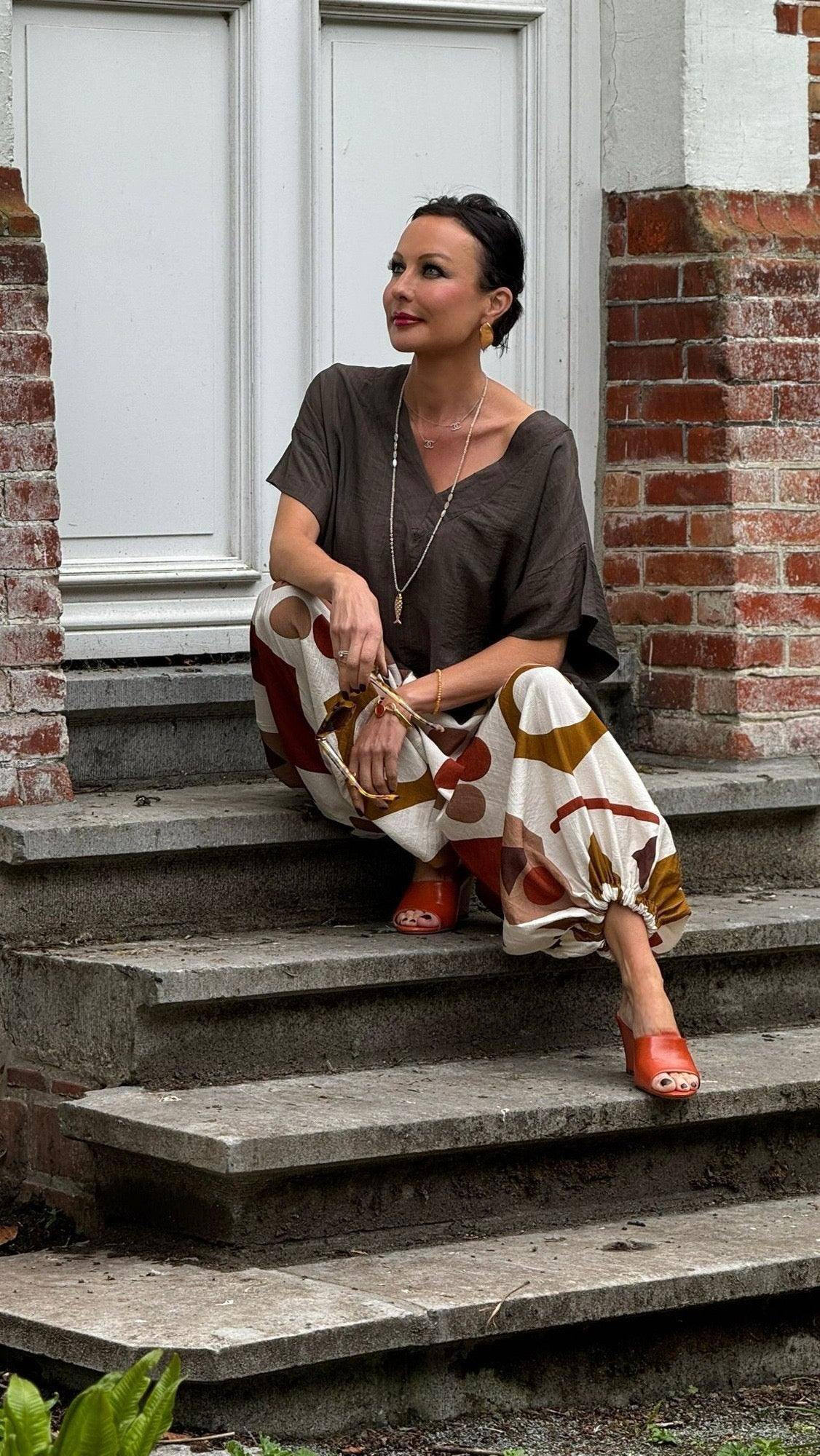 Blouse poppy uni vneck