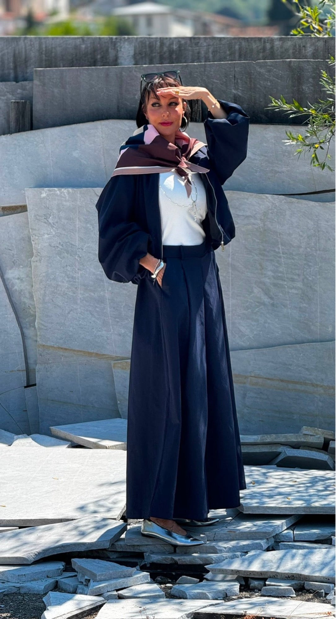 Jacket Lucca incl scarf navy