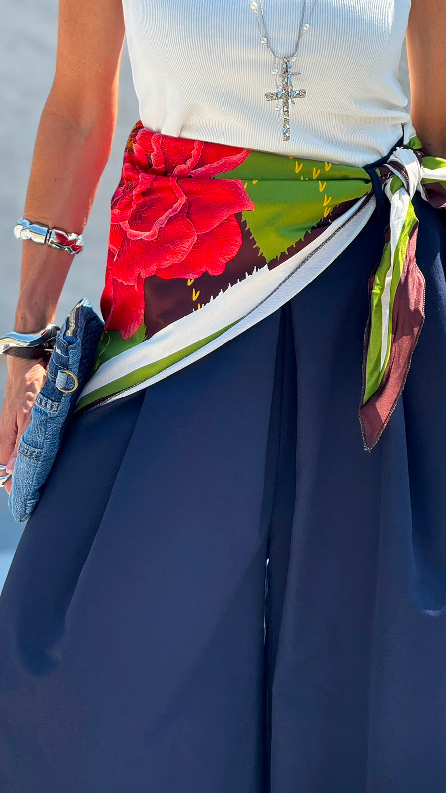 Pants Lucca incl scarf navy