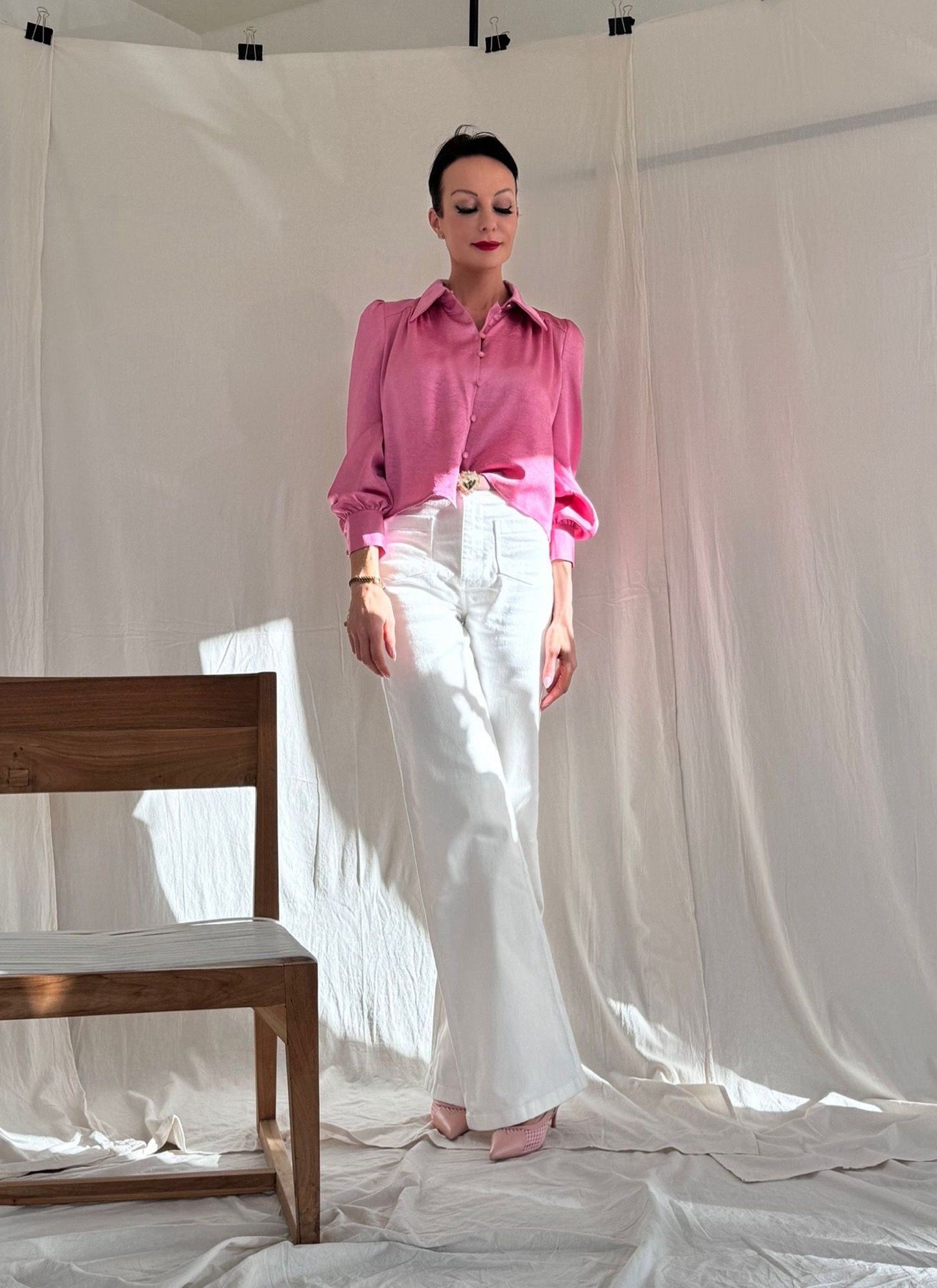 Blouse Ivy satine pink