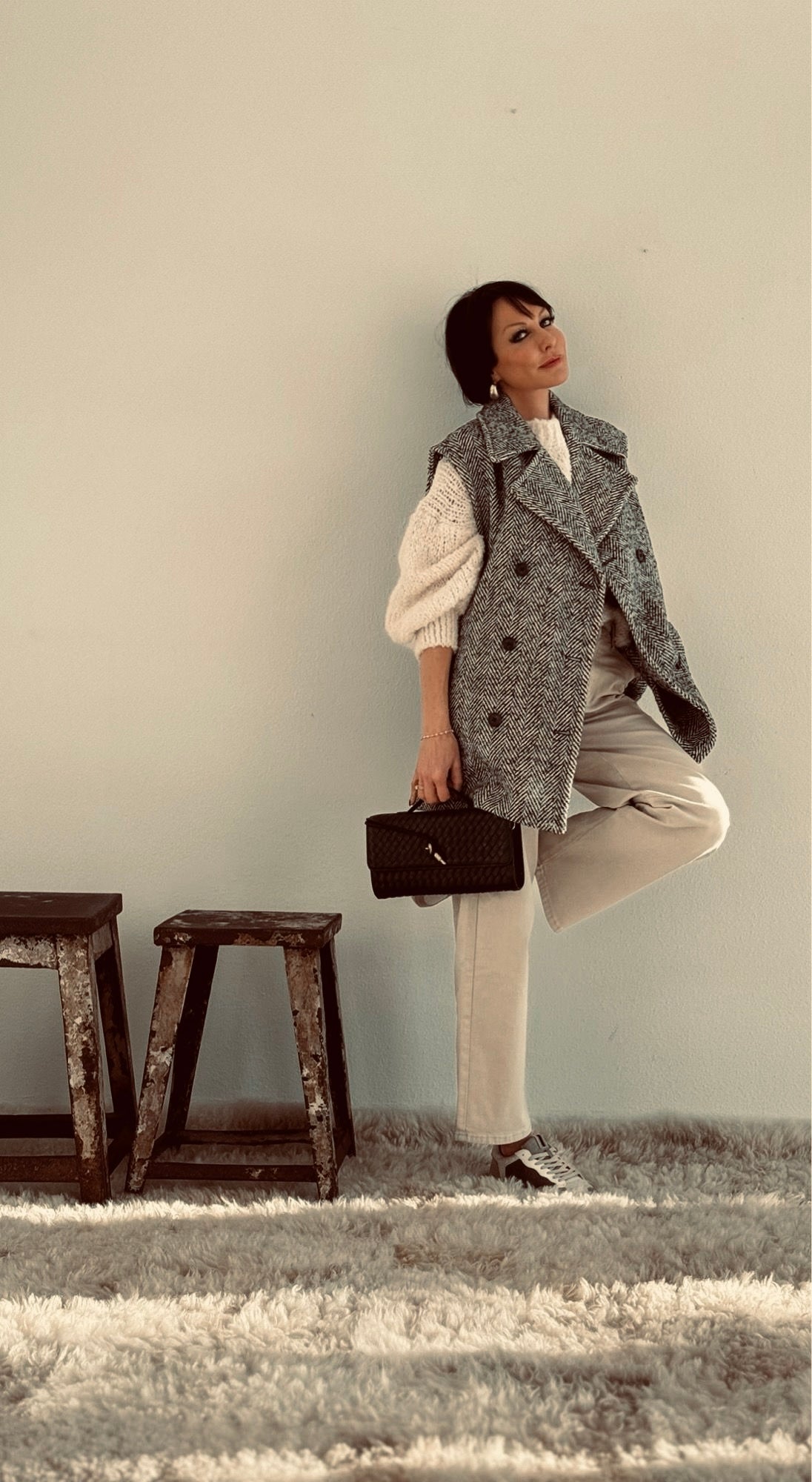 Coat April no arms grafite