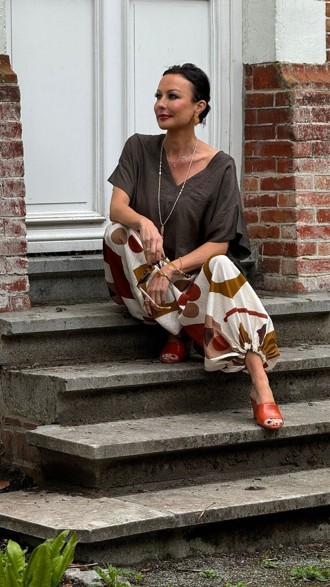 Blouse poppy uni vneck