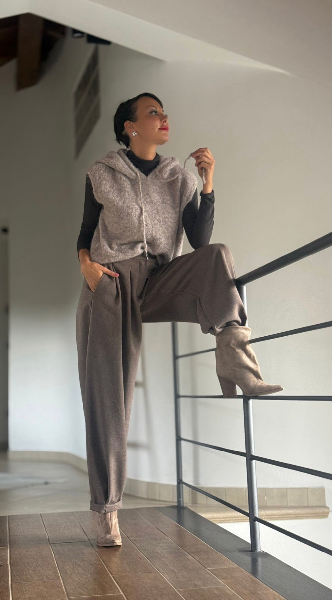 Hoodie Zita taupe