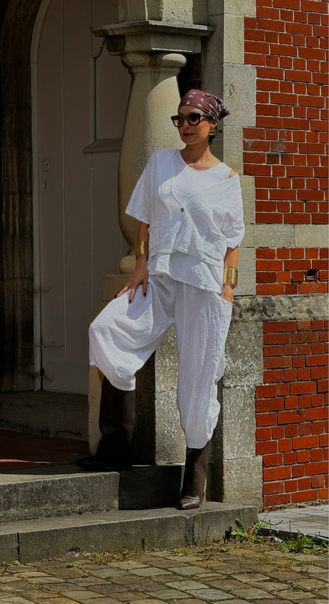 Pants linen Sarah white