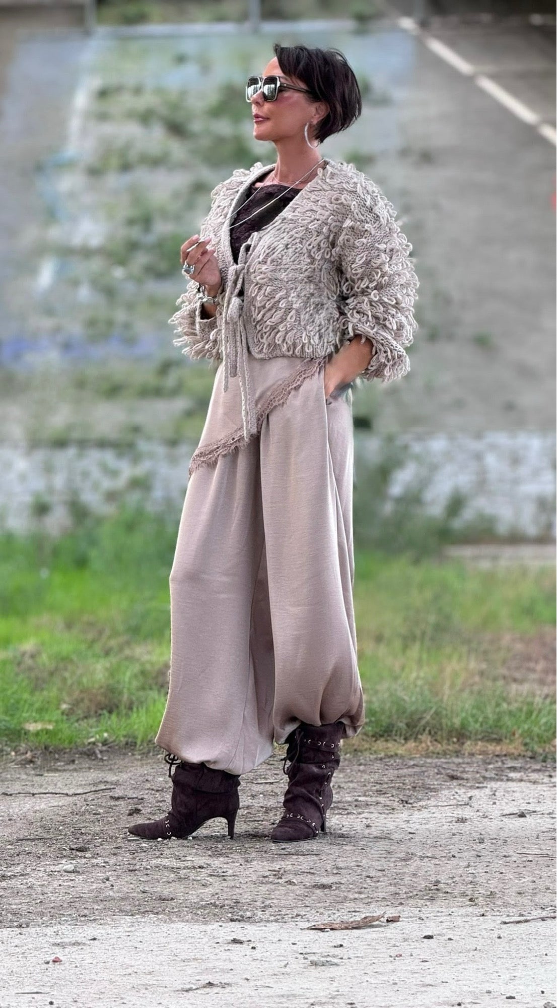 Cardigan Donna taupe