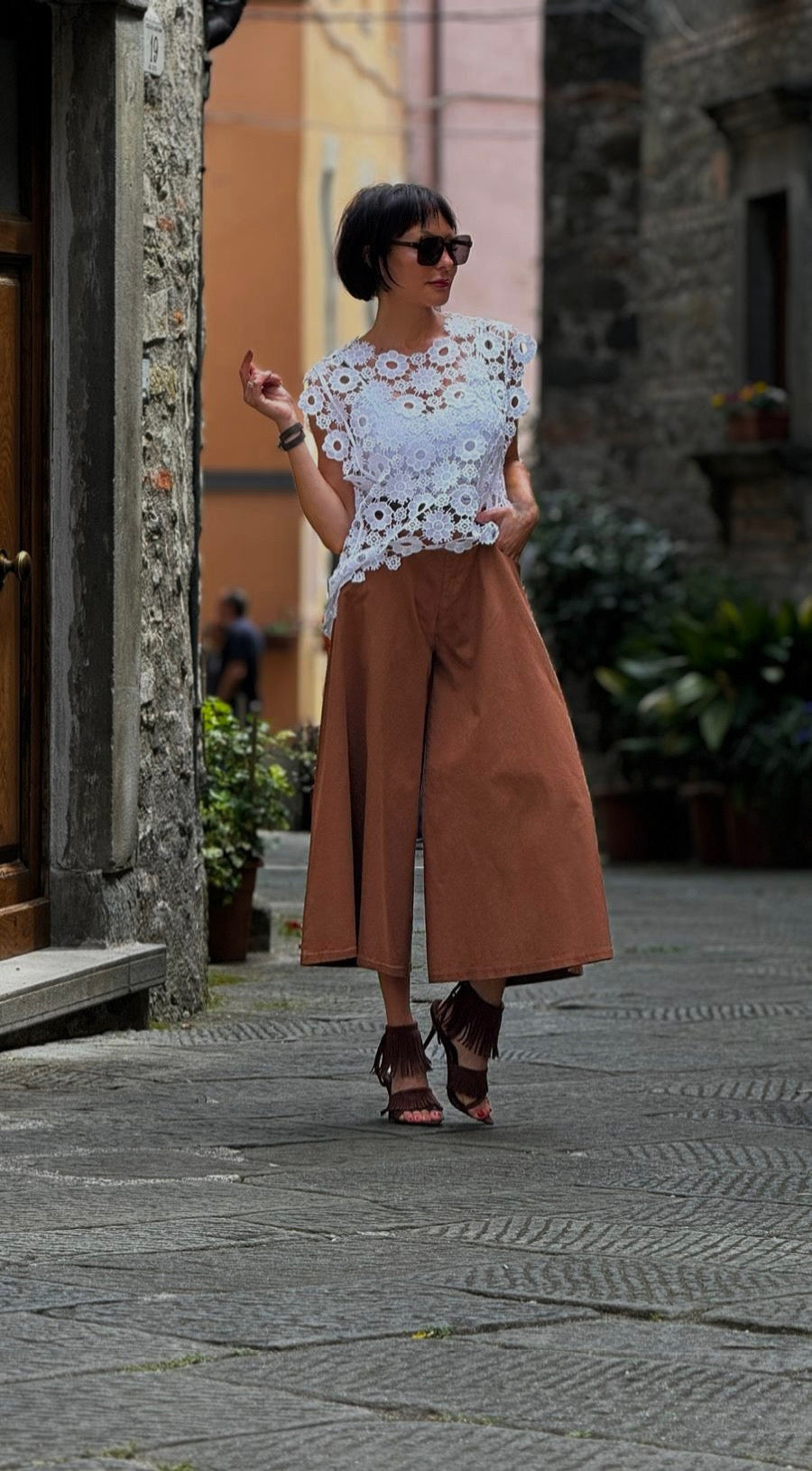 Pants Bari rust + belt