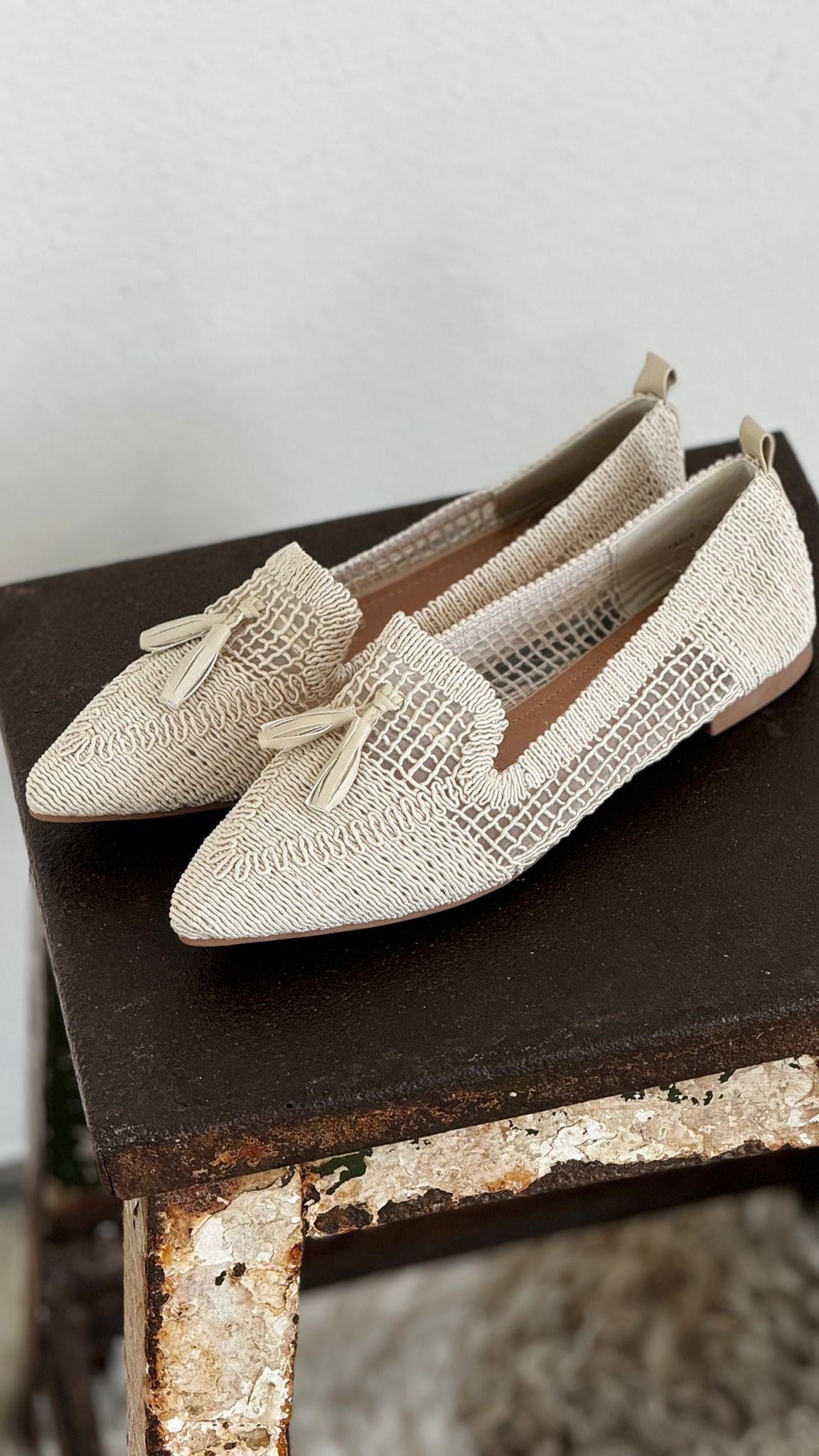 Ballerin woven cream (maat 41)