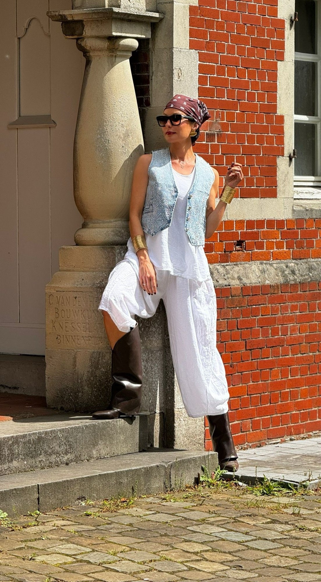 Top linen Sarah white