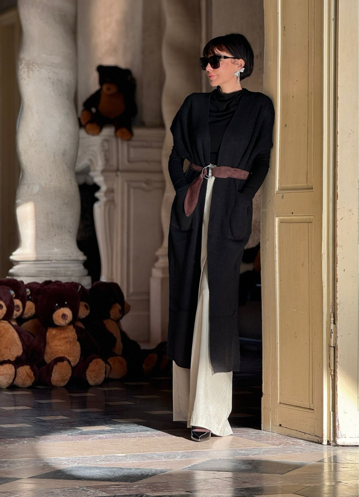 Gilet Liz + belt black