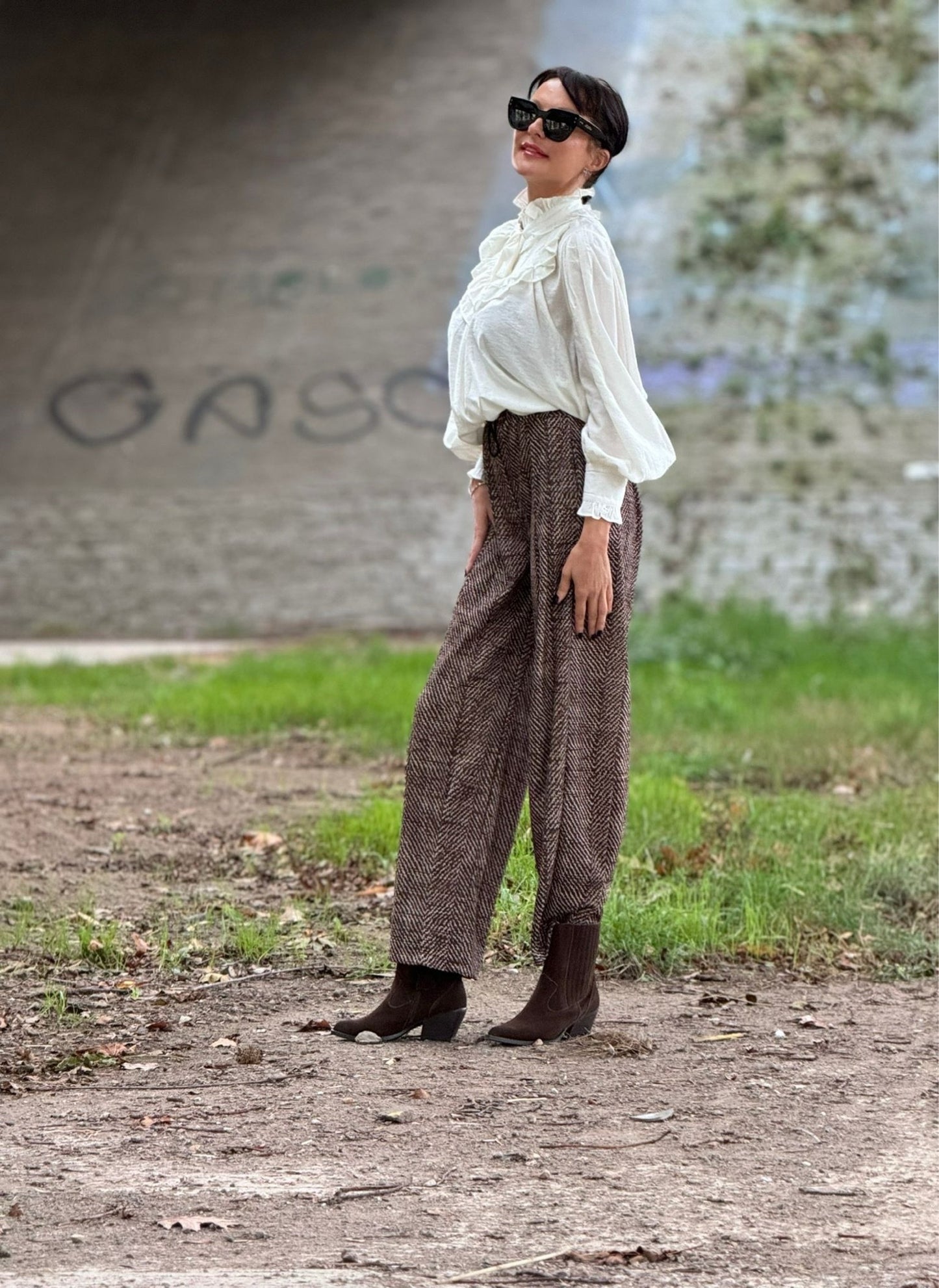 Chemisier Vera à volants blanc