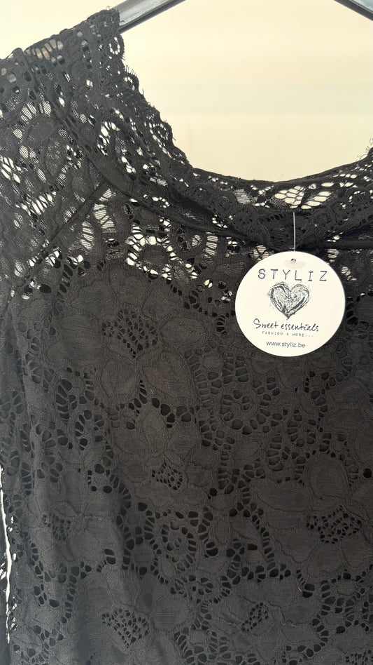 Top lace Min black