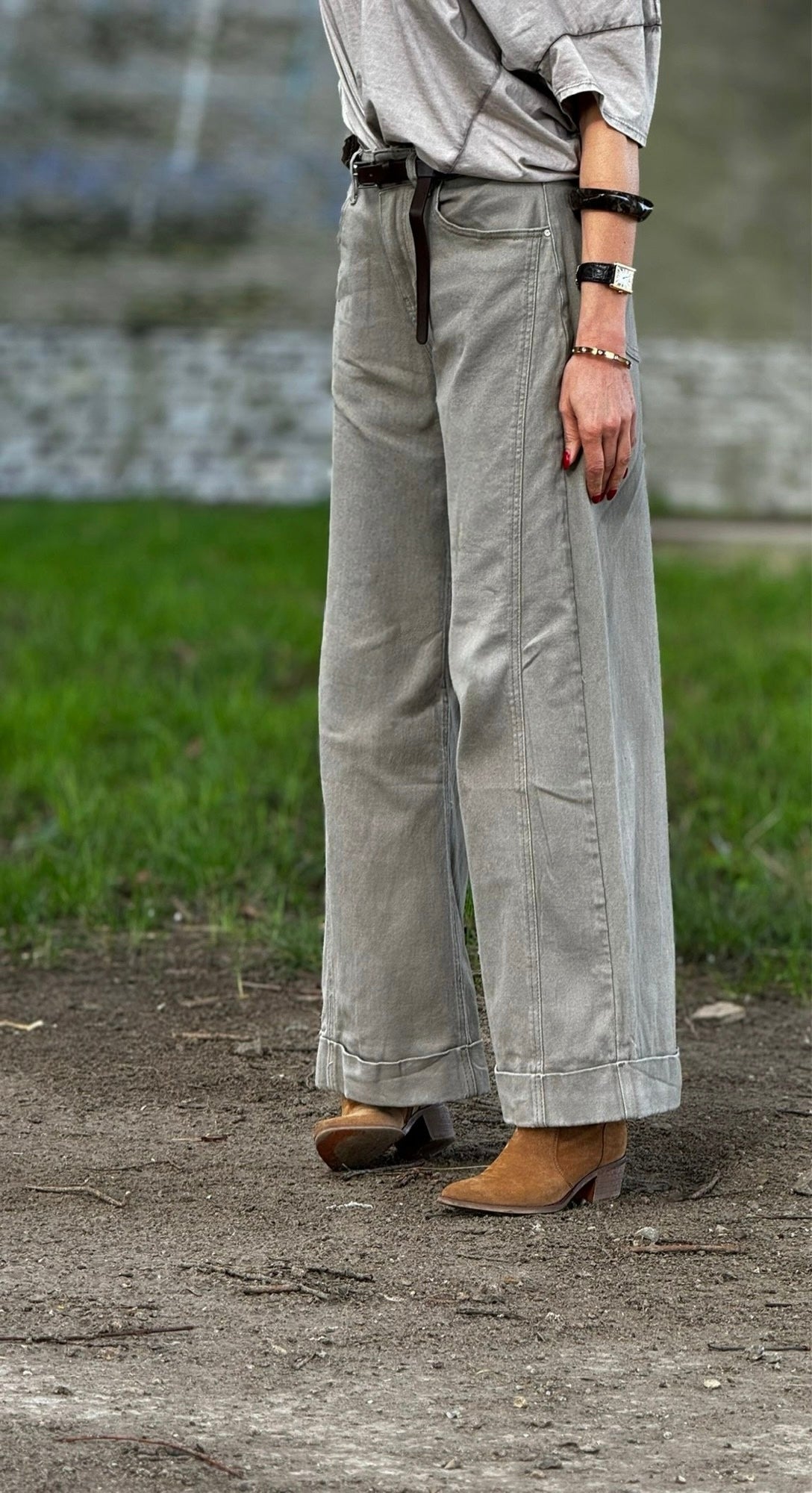 Jean Savannah + ceinture taupe