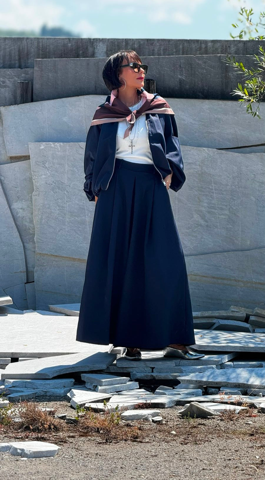 Jacket Lucca incl scarf navy