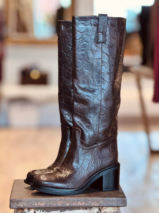 Boots Wynter croco brown