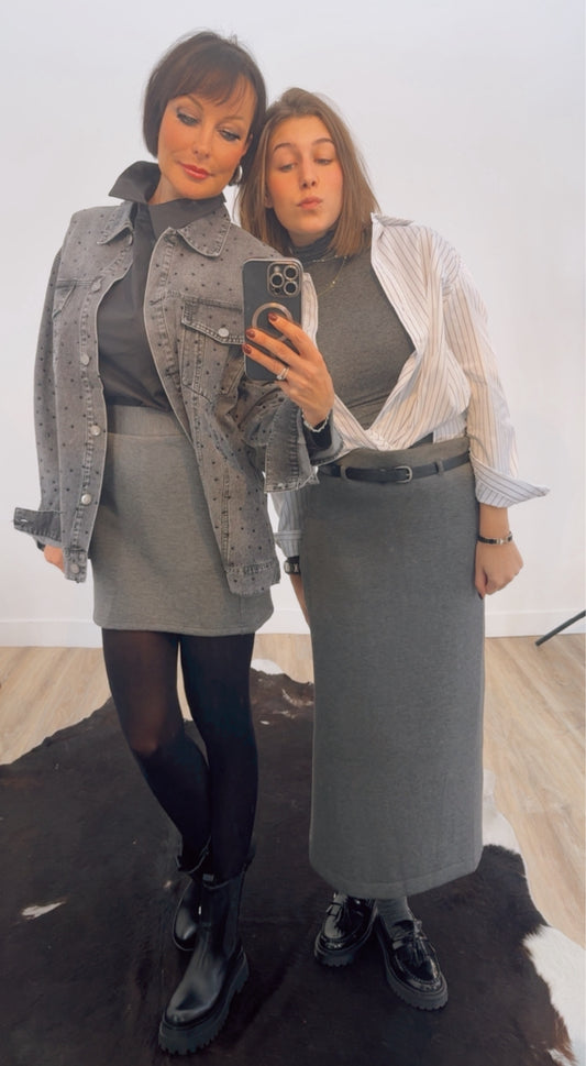 Jupe pull April longue + ceinture