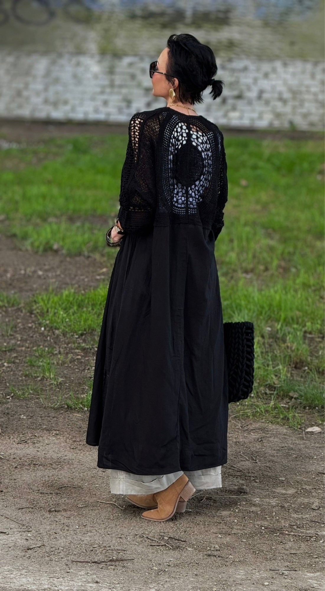 Linen crochet dress/jacket
