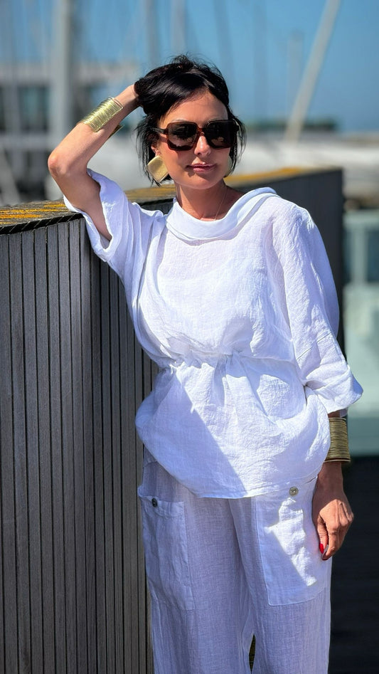 Blouse Ina round white