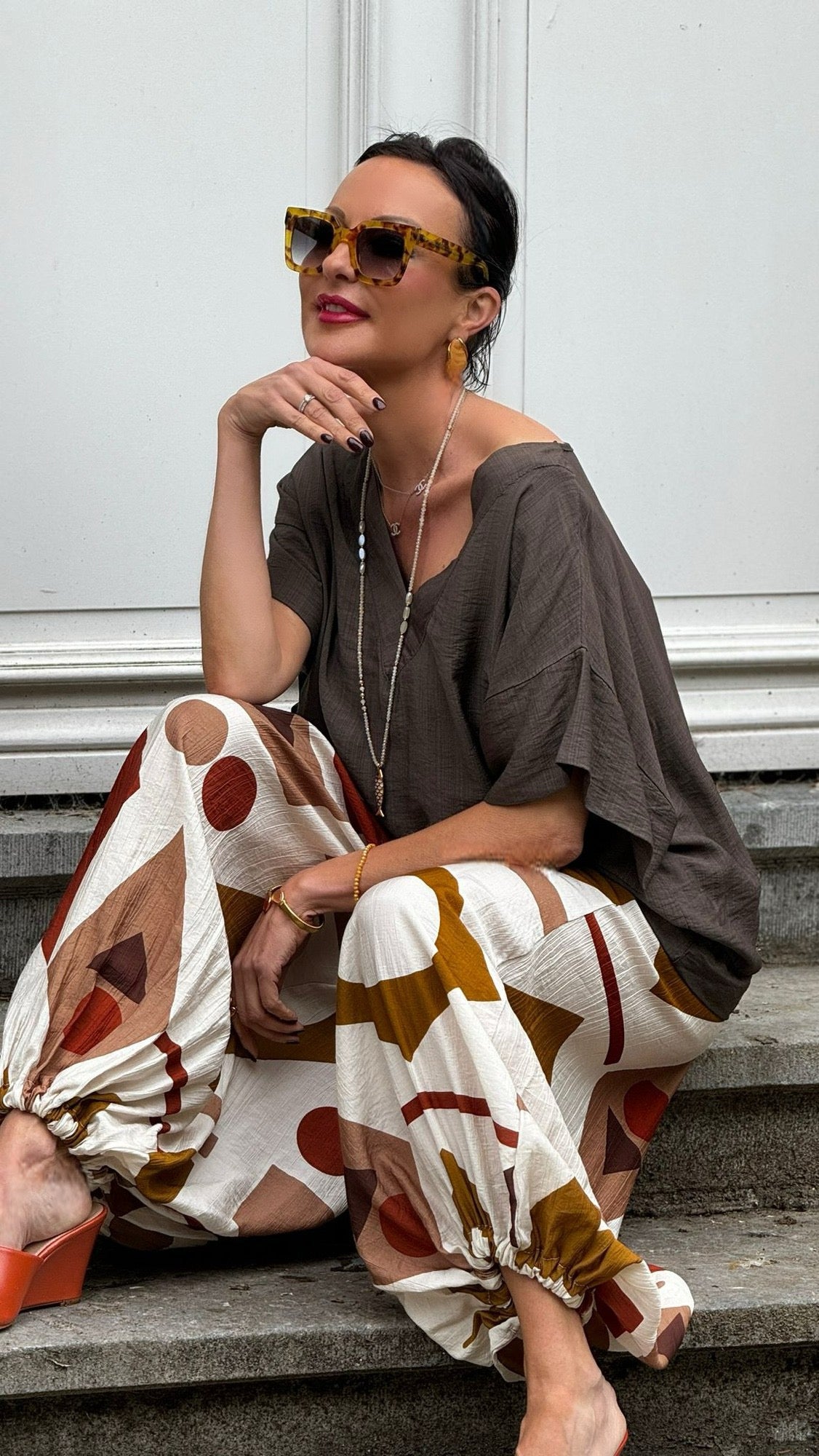 Blouse poppy uni vneck