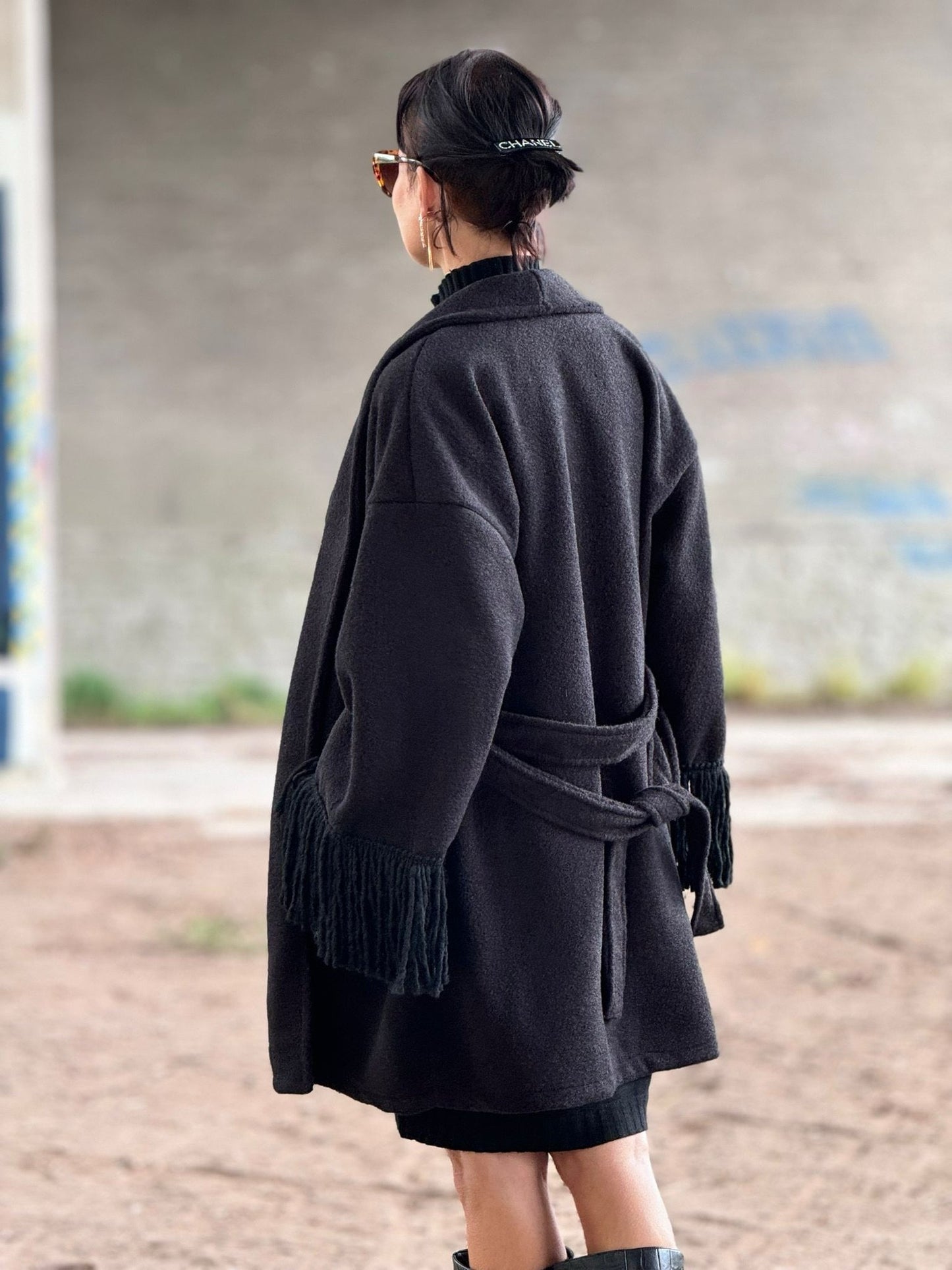 Jacket Noor fringes black