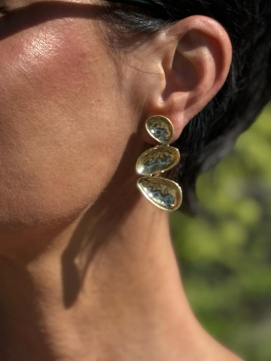 Earrings trio gold