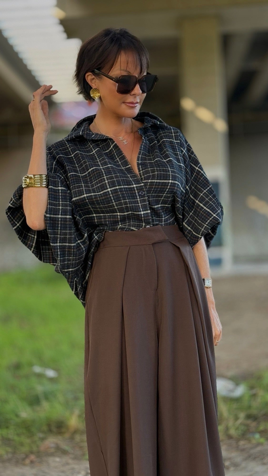 Blouse Tartan choco