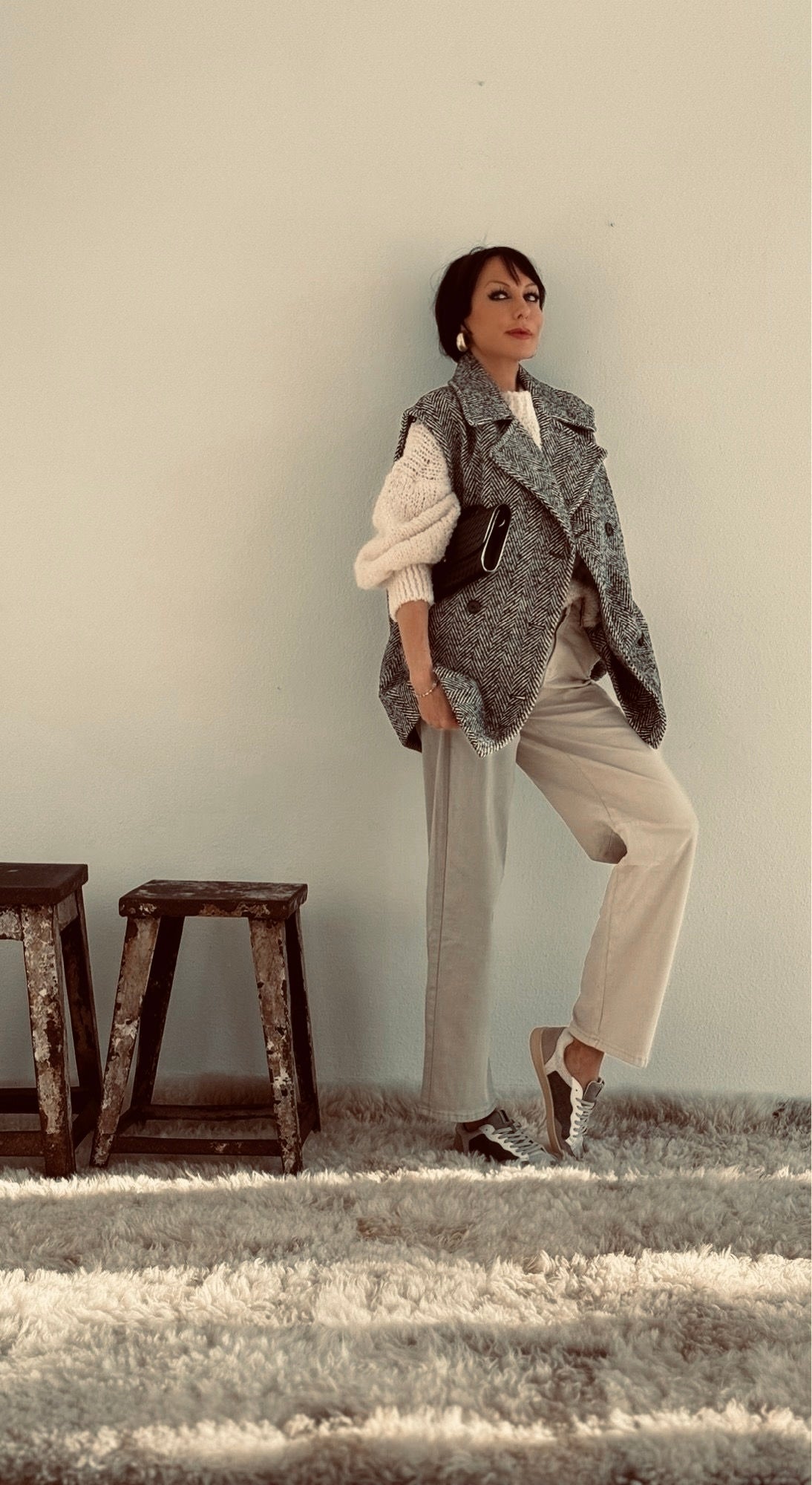 Coat April no arms grafite