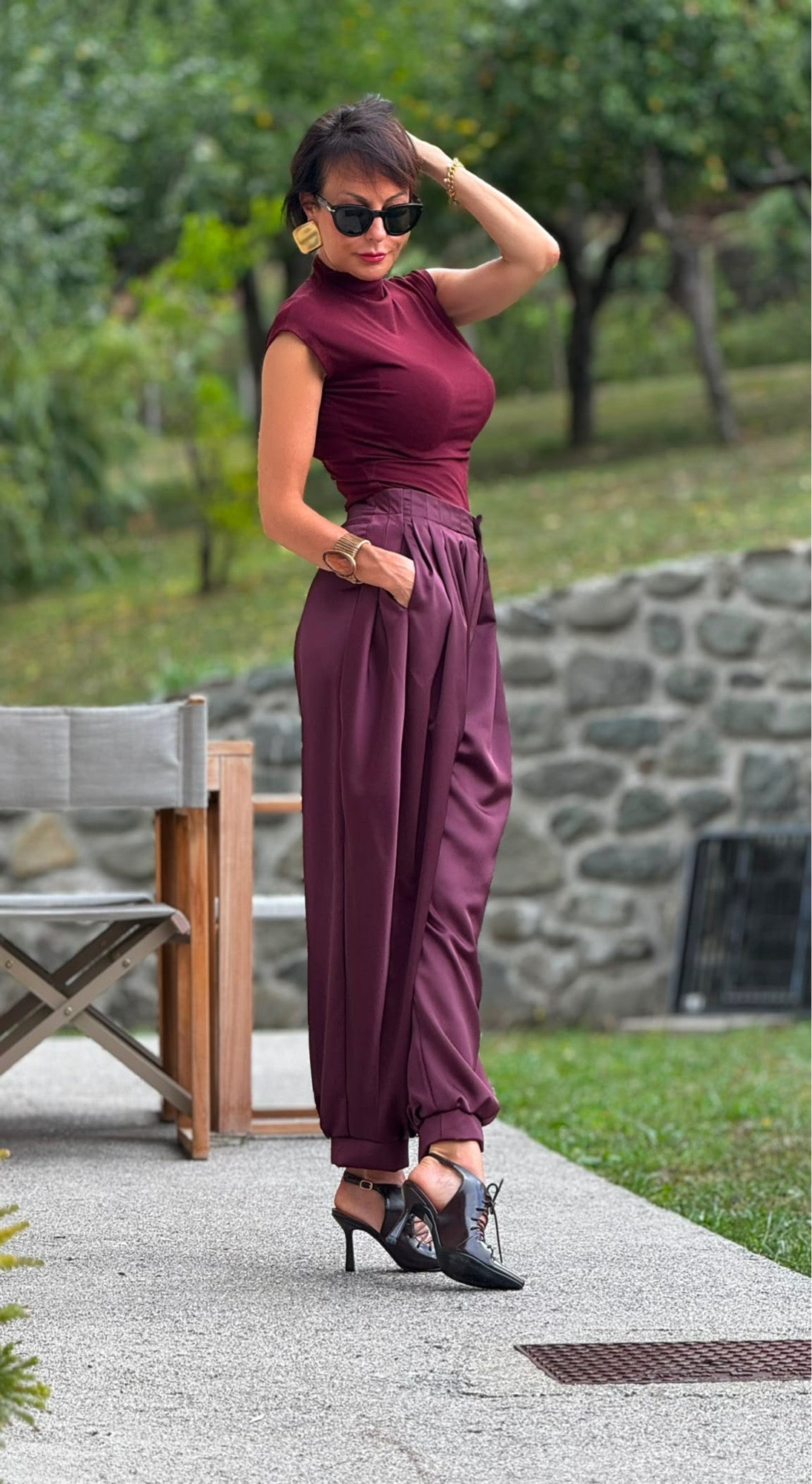 Tee Evita KM burgundy