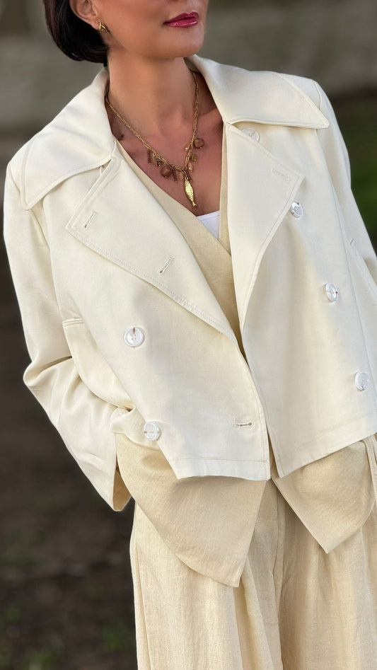 Jacket trench cream