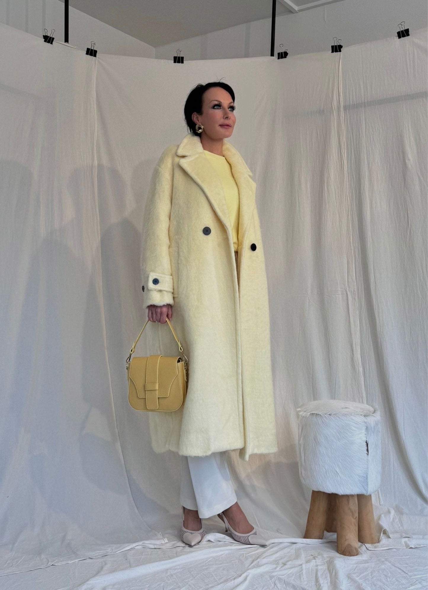 Manteau long Freia banane