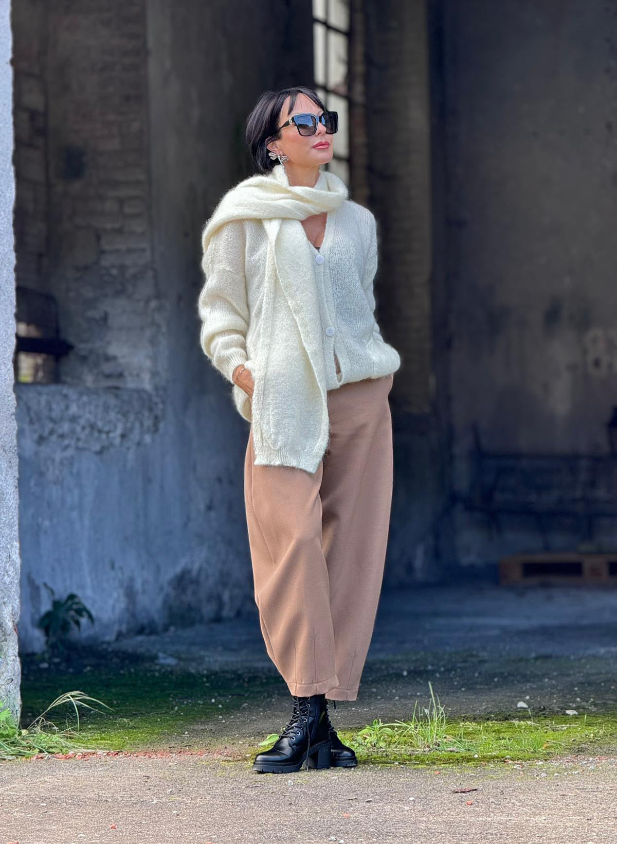 Set pull + scarf Rachel creme