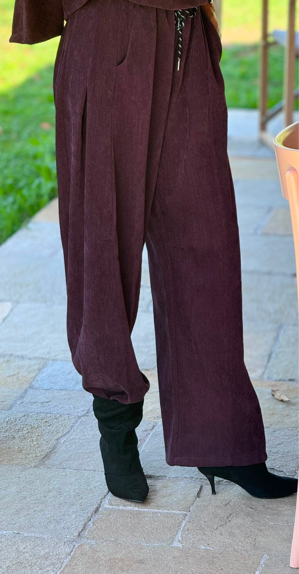 Pantalon style Esteban bordeaux