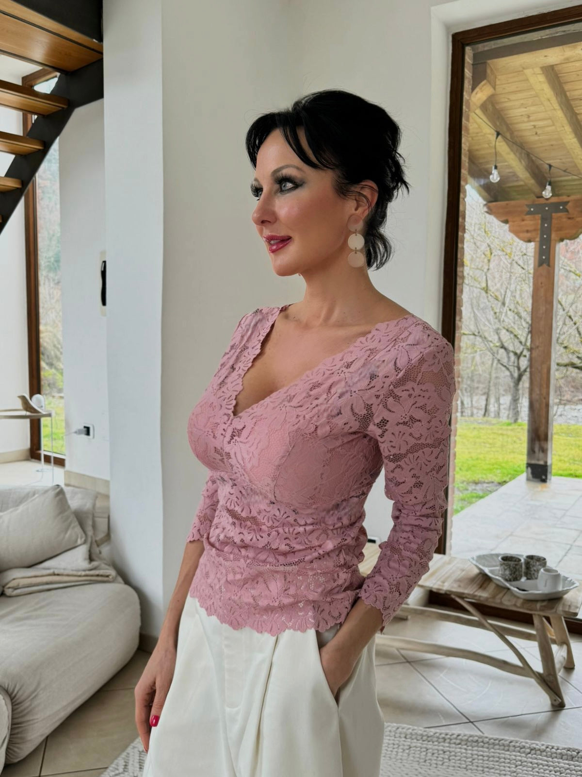 Top lace LM pink