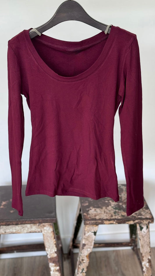 Tee Evita LM burgundy