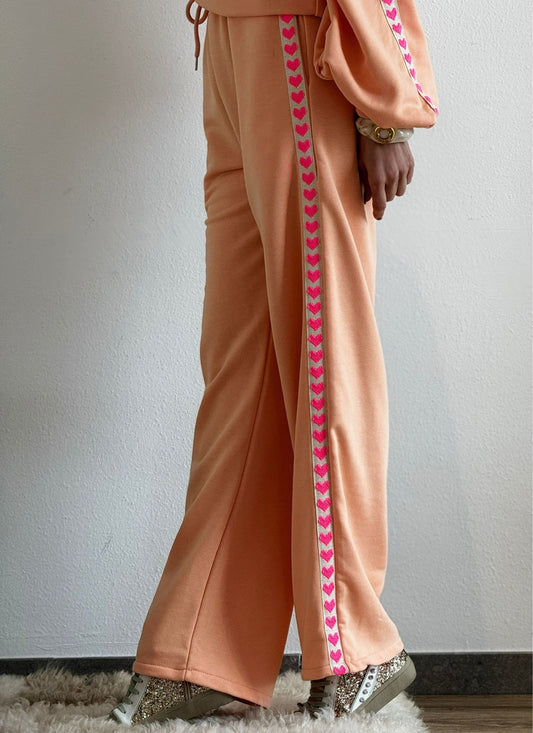 Pants track love orange