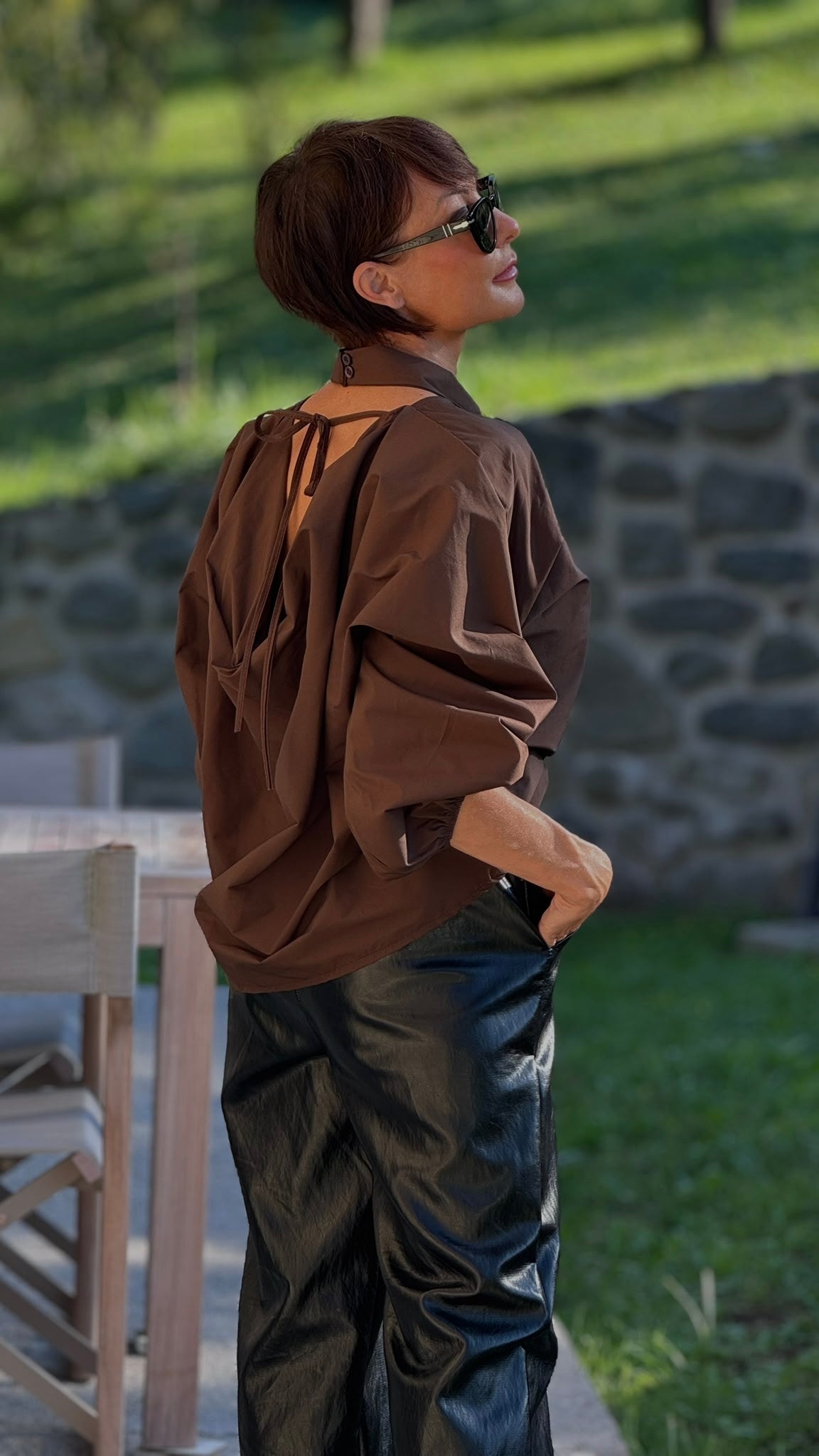 Blouse Vero collar choco