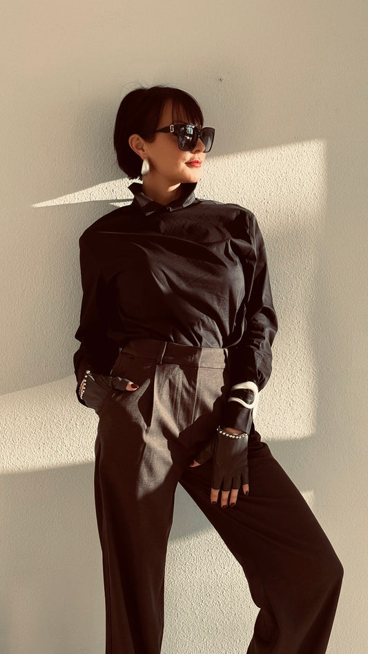 bouton de chemisier noir