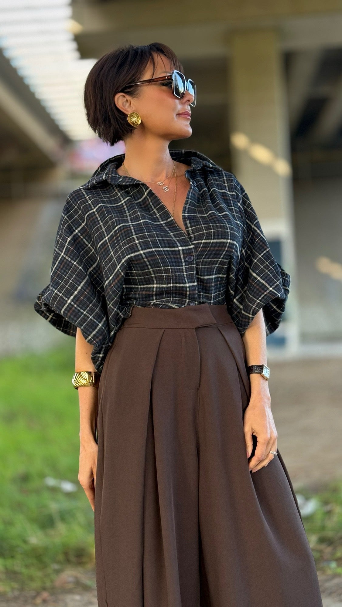 Blouse Tartan choco