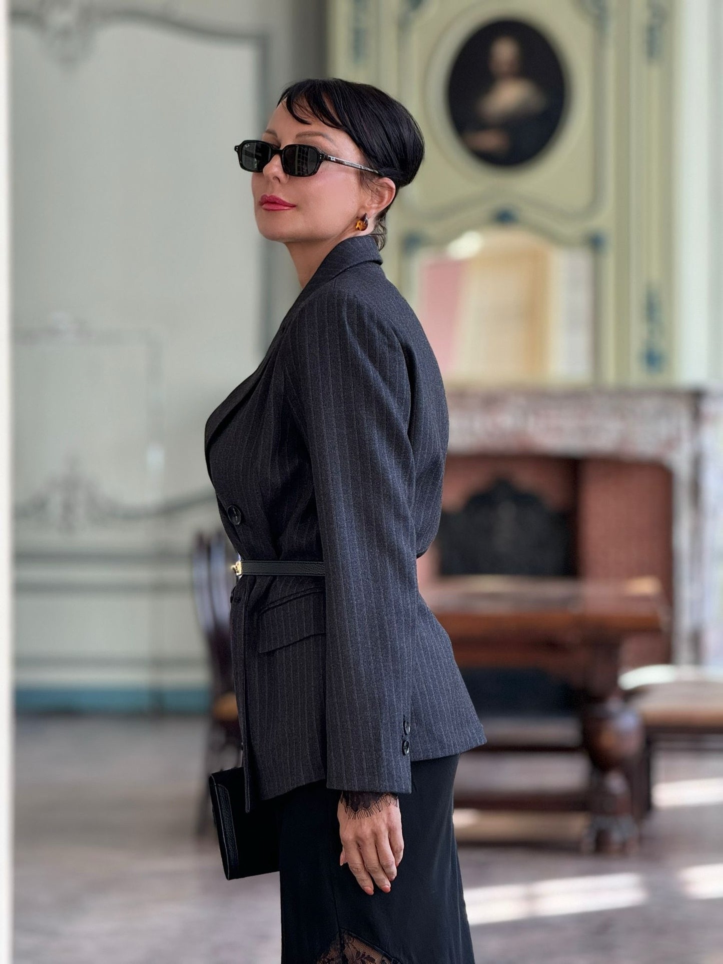 Blazer Liv striped black