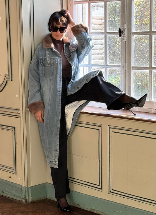 Coat long jeans (gewatteerd)