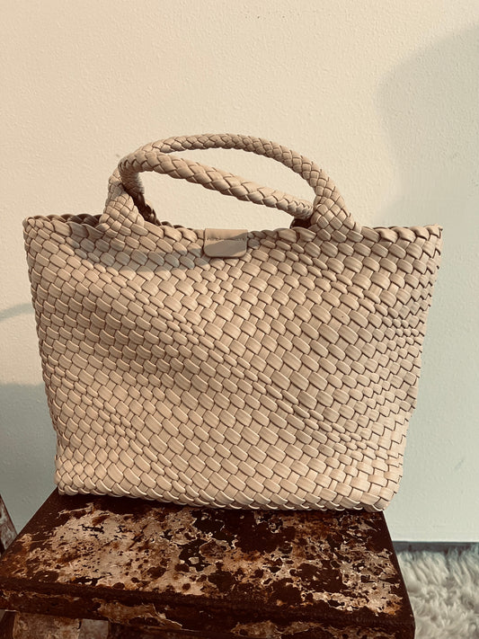 Bag woven L cream