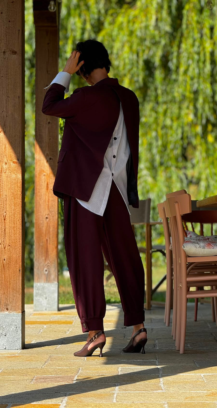 Blazer Evita burgundy matte
