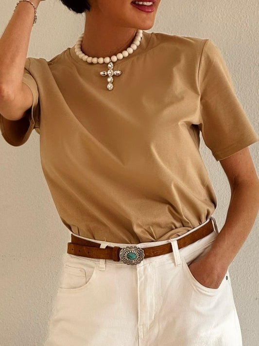 Tee Vero camel