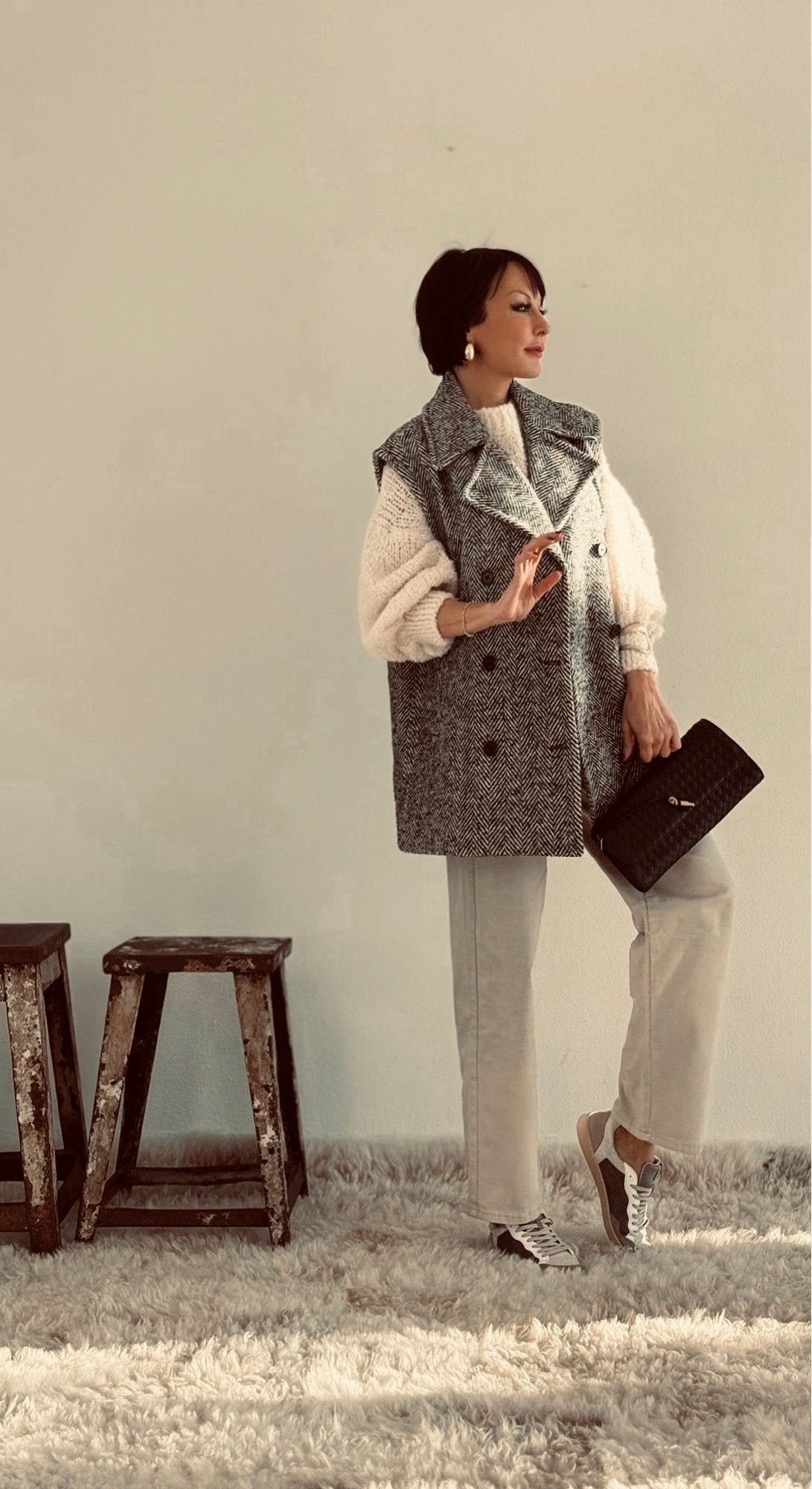 Coat April no arms grafite