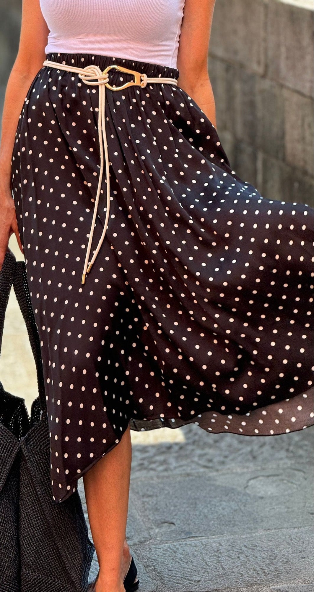 belt Anna rope black/white