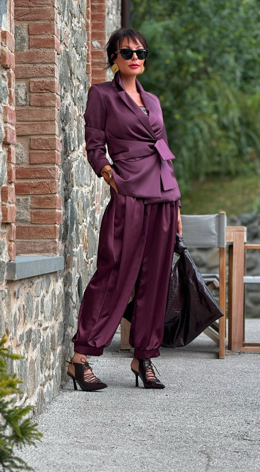 Pants Evita satin chic