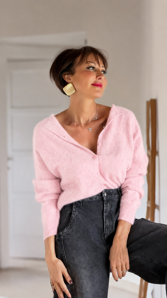 Pull cardigan Chloe baby pink