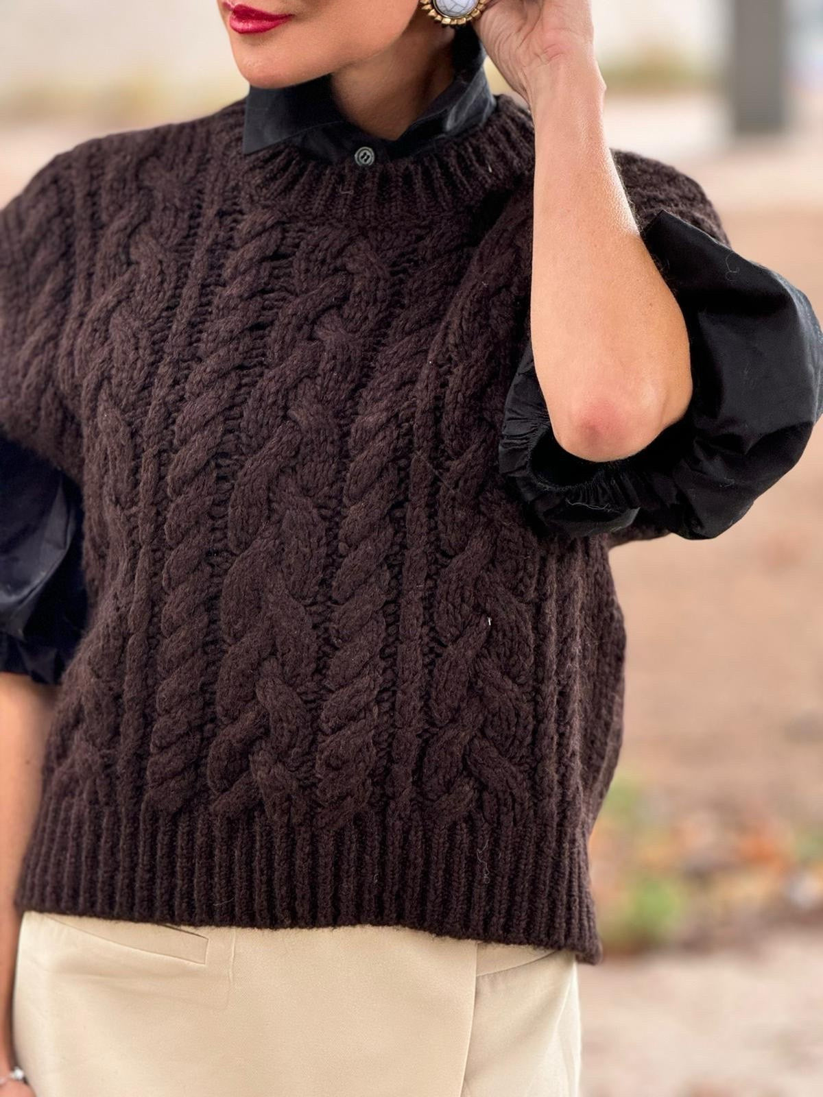 Pull Crystal cable brown